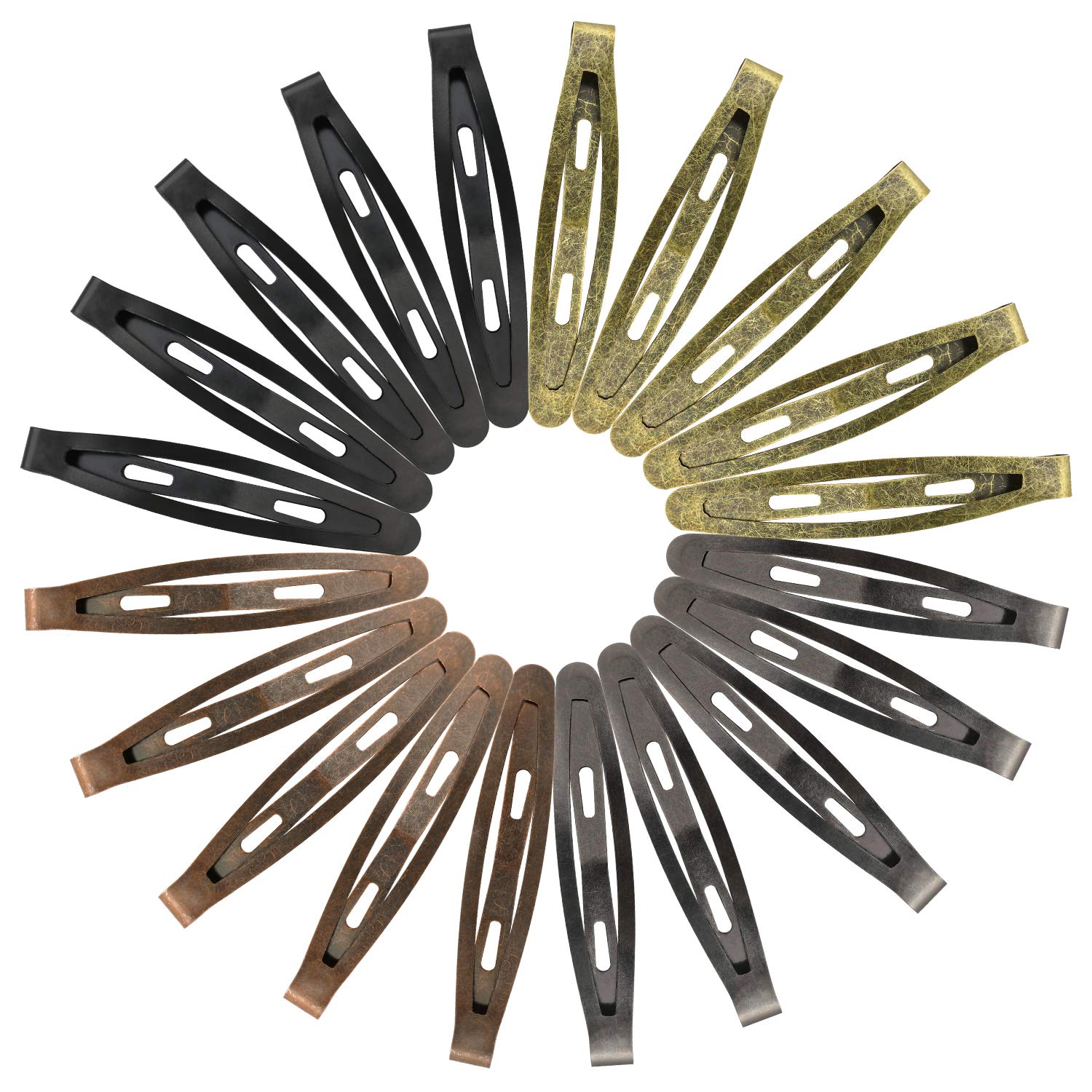 Amazon.com : Funtopia Oval Metal Contour Hair Clips, 40 Pcs 2.4